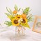 Artificial Faux Flowers in Vase for Home,Silk Sunflower Bouquet Fake Flowers with Pot Silk Sunflower Arrangement with Vase Suitable for Fall, Spring Decor Office Decoration Table Cenerpiece